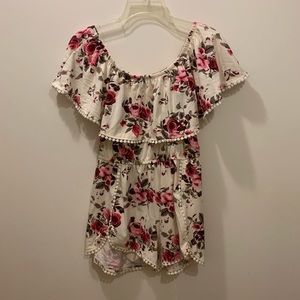 Rue 21 Off-Shoulder White Floral Romper